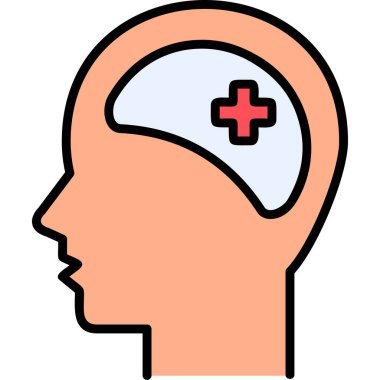 Klinik psikoloji modern simge, vektör illüstrasyonu