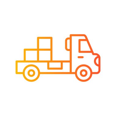 delivery truck icon vector. thin line sign