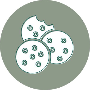 Kurabiye. Web simgesi basit illüstrasyon