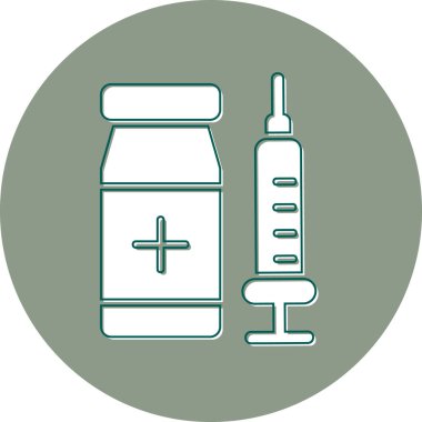 Aşı Aşılama Ağı simgesi basit illüstrasyon