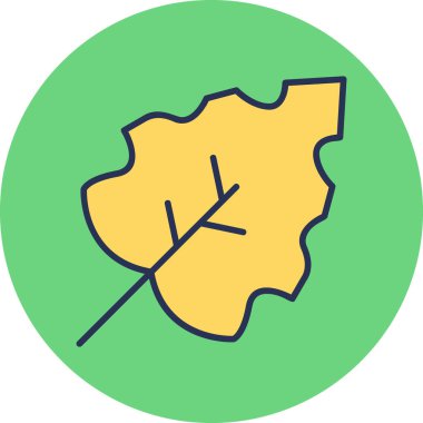 Sonbahar yaprağı simgesi, vektör illüstrasyonu