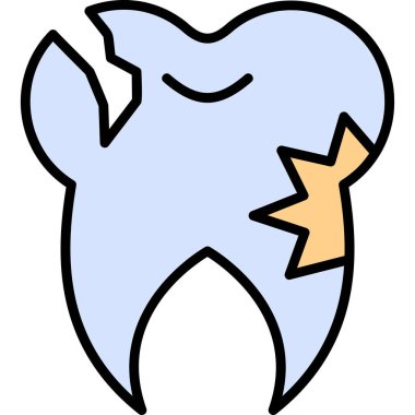 graphic cartoon art illustration of caries Tooth