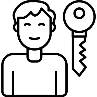 vektör erkek simgesi. Avatar 'ın düz çizimi 