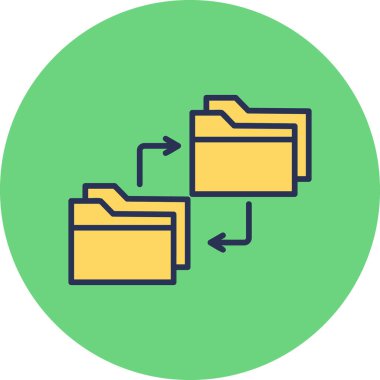 Veri paylaşımı ve Veri Kopyalama web simgesi, vektör illüstrasyonu içeren dizin 