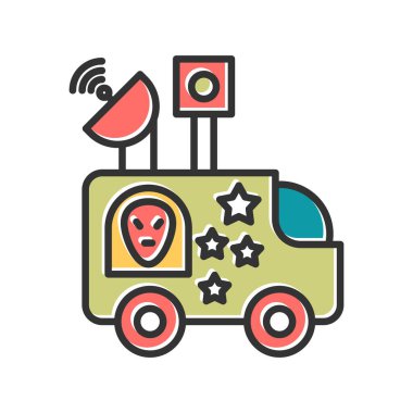 News Van web icon, vector illustration