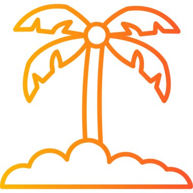 Palmiye ağacı simgesi, web illüstrasyonu