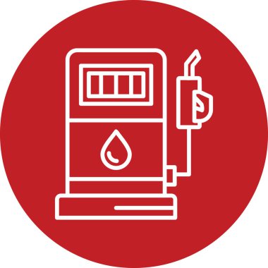 Yakıt istasyonu simgesi, vektör illüstrasyonu