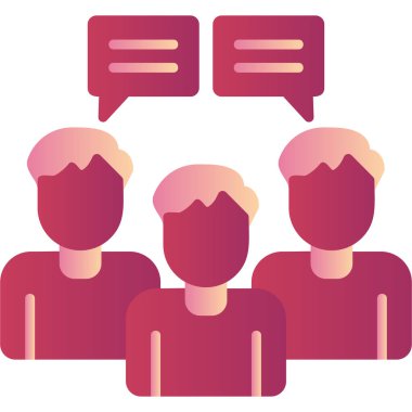 konuşma balonu vektör illüstrasyonu olan bir grup insan