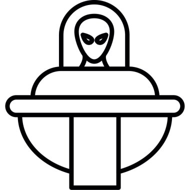 vector illustration of alien spaceship icon