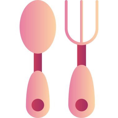 Bebek çatal bıçak takımı. Web simgesi basit tasarım 