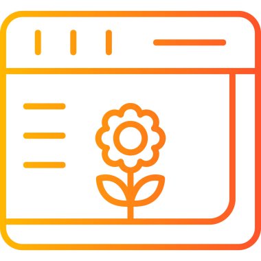 Web Tarayıcı. ekranda çiçek illüstrasyonu 