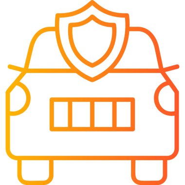 Araba sigortası. Web simgesi basit illüstrasyon