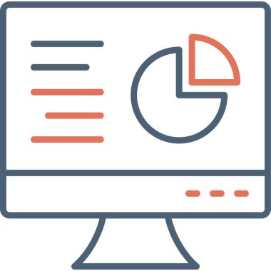 Çevrimiçi pasta grafiği simgesi, modern tasarım illüstrasyonu