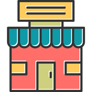 Dükkan. Web simgesi basit illüstrasyon