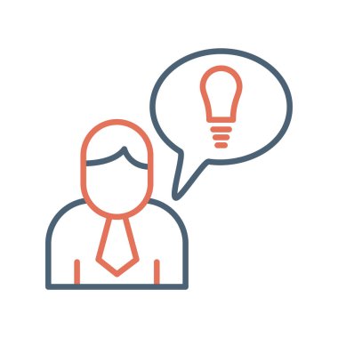 User logo with light bulb idea, simple icon for web page  