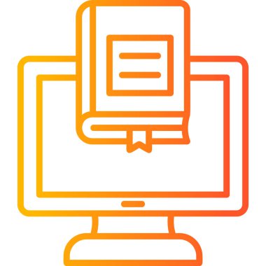 Çevrimiçi Kütüphane. Web simgesi basit illüstrasyon