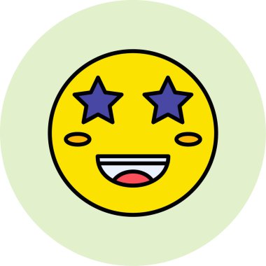 Mutlu emoji simgesinin vektör çizimi