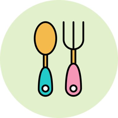 Bebek çatal bıçak takımı. Web simgesi basit tasarım 