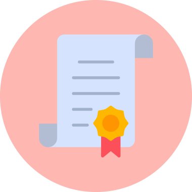 Sertifika. Web simgesi basit tasarım 