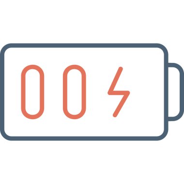 Güç, elektrik, enerji. şarj aleti, pil simgesi 