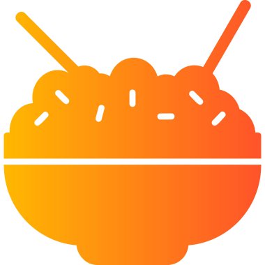 Pirinç kasesi. Web simgesi vektör illüstrasyonu