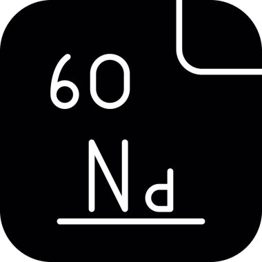 Neodymium simgesi vektör illüstrasyonu