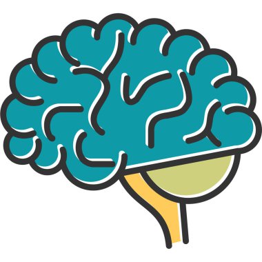  Beyin ikonu. Basit resimleme