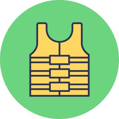 Renkli düz güvenlik yelek vektör simgesi