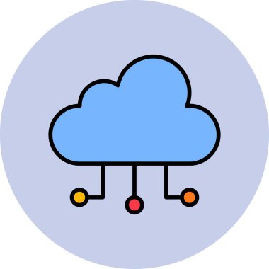 vector cloud technology icon illustration