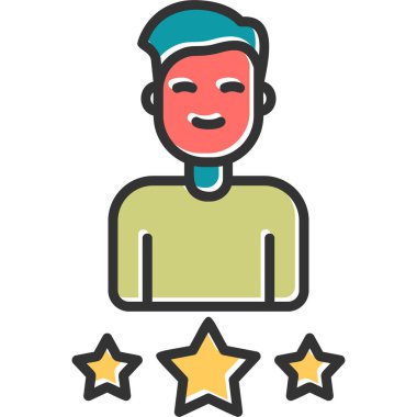 En iyi çalışan erkek. Web simgesi basit illüstrasyon