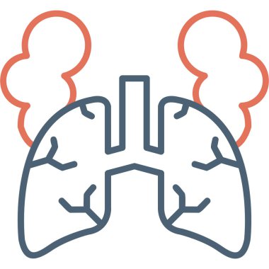 Ciğerler. Web simgesi basit illüstrasyon