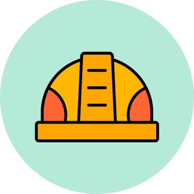 Kask simgesi vektör illüstrasyonu 