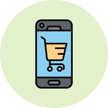 Çevrimiçi Shop Web simgesi basit illüstrasyon