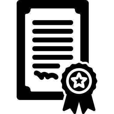 Sertifika. Web simgesi basit tasarım 