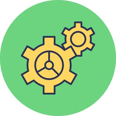 Çarklar, vites döndürme simgesi çizimi