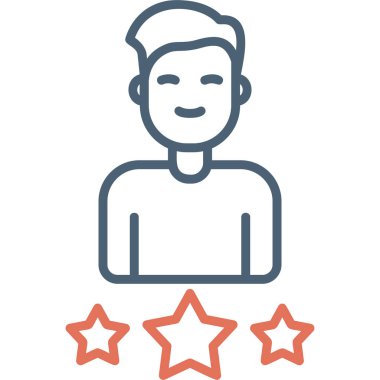 En iyi çalışan erkek. Web simgesi basit illüstrasyon