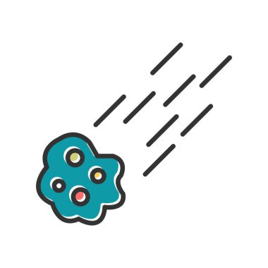 cartoon art illustration of falling down Meteor