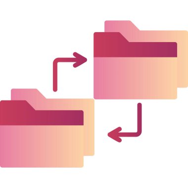 Veri paylaşımı ve Veri Kopyalama web simgesi, vektör illüstrasyonu içeren dizin 