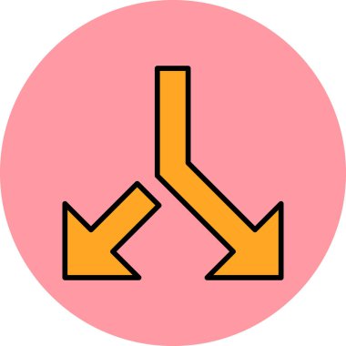 Yol web simgesini böl basit tasarım