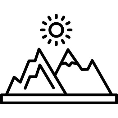 Dağ. Web simgesi basit illüstrasyon