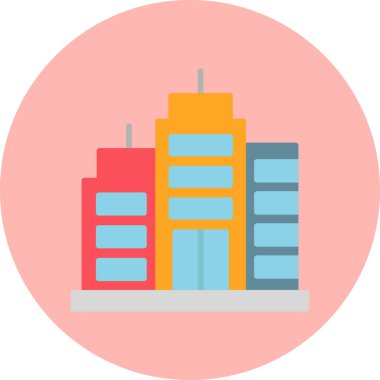 Bina. Web simgesi basit illüstrasyon