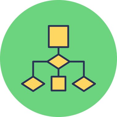 Akış çizelgesi simgesi, modern tasarım illüstrasyonu 