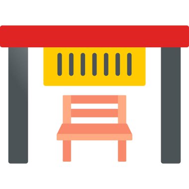 Otobüs Durağı modern simgesi, vektör illüstrasyonu