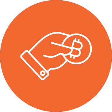 Bitcoin yatırım simgesi vektör illüstrasyonu