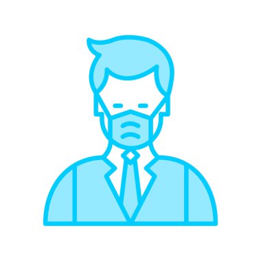Food Safety Manager, man with face mask, logo, simple icon for web page 