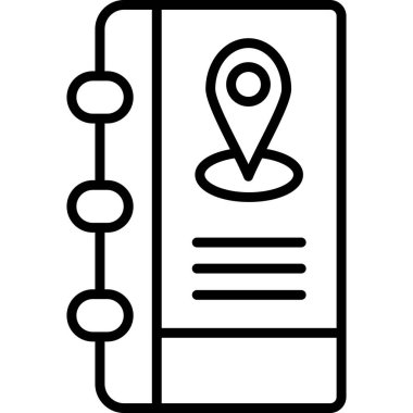 Address Book with Location pin. web icon simple illustration