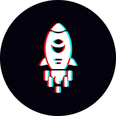 Roket. Web simgesi basit illüstrasyon