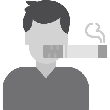 Sigara içiyor. Web simgesi basit tasarım