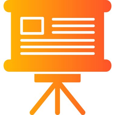 iş sunumu düz vektör simgesi