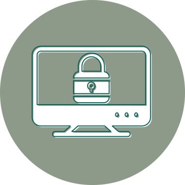Güvenlik. Web simgesi basit bir illüstrasyon. Ekranı Kilitle